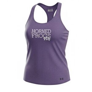 EUC - Women’s Under Armour TCU Horned Frogs Purple T Back Tank College  - Size L